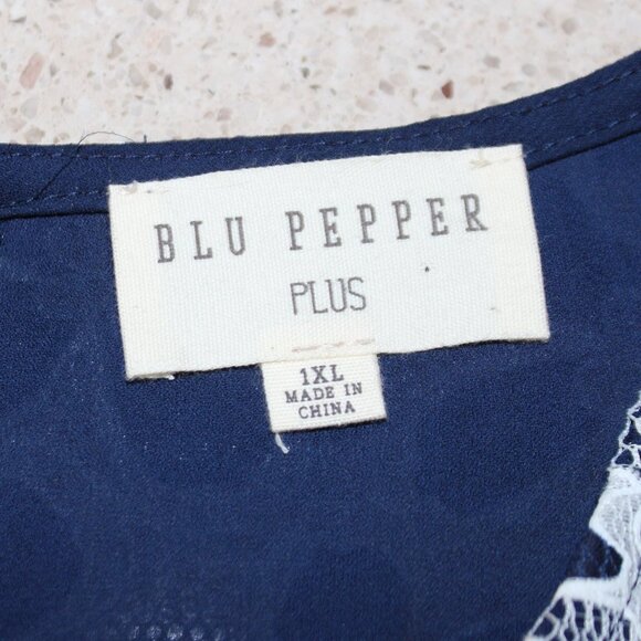 Blu Pepper Navy & White Floral Cold Shoulder Top - Picture 7 of 14